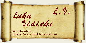 Luka Vidicki vizit kartica